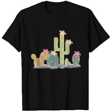 Discover Cactus rock garden with different cacti T Shirts