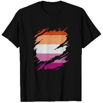 Discover Lesbian Pride Flag Ripped Reveal T Shirts