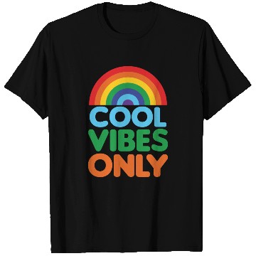 Discover Positive Cool Vibes Only Rainbow Design T Shirts