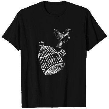 Discover Tattoo Design Bird out of Cage Funny Gift Idea T Shirts
