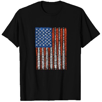 Discover Vintage Baseball Bat American US Flag Gift T Shirts