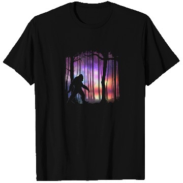 Discover Bigfoot Northern Lights - Space Galaxy Aurora T Shirts