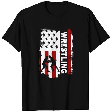 Discover Wrestling American flag T Shirts