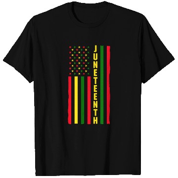 Discover Juneteenth Color Flag Black African American Flag T Shirts