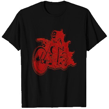 Discover Street Skeleton Riding Bicycle Design T Shirts