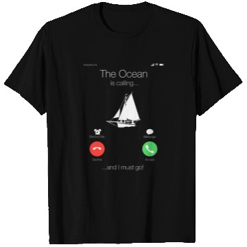 Discover Sailing boat sailor boat owner gift Ocean calling T Shirts