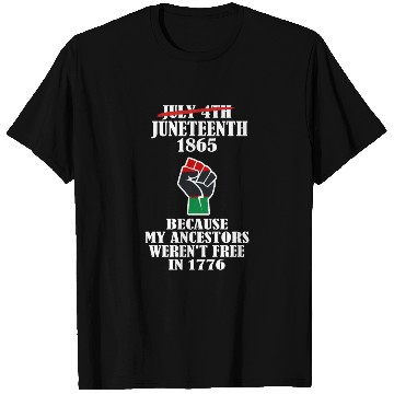 Discover Juneteenth Ancestors Black African American Flag.. T Shirts