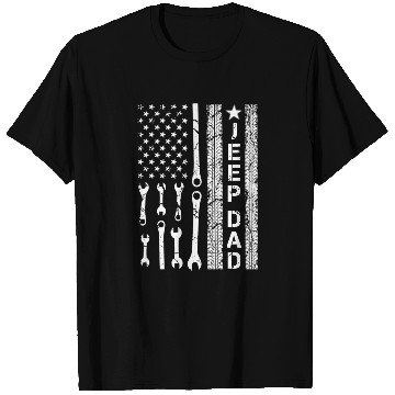 Discover Jeep Dad American Flag T Shirts