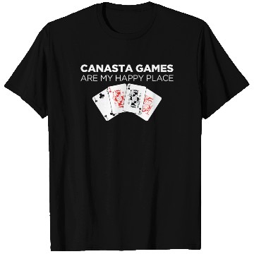 Discover Happy Place Funny Card Playing Canasta graphic T Shirts