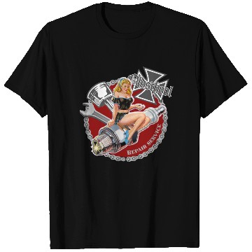 Discover Old school repair service pinup T Shirts