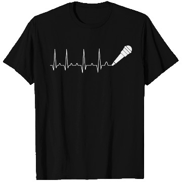 Discover Microphone Heartbeat Singing Karaoke Music Lover T Shirts