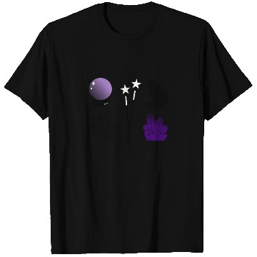 Discover witch magic wand crystal ball tarot crystal cat T Shirts