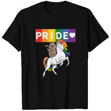 Discover LGBT Gay Pride Wombat Riding Rainbow Unicorn T Shirts