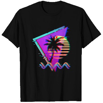 Discover Vaporwave Palm Tree Sunset 90s Glitch Aesthetic T Shirts