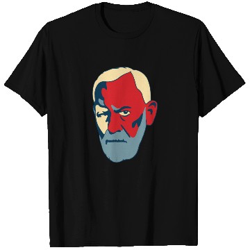 Discover Sigmund Freud Portrait - Red and Blue T Shirts