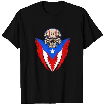 Discover Puerto Rico Baseball Skull T Shirts