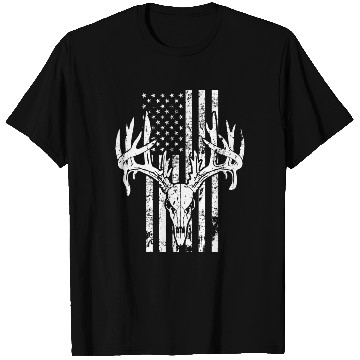 Discover Deer Hunting USA Flag T Shirts