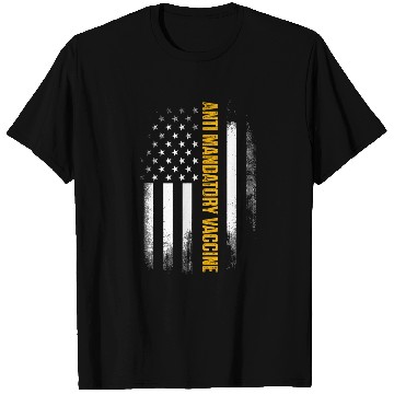 Discover Anti Mandatory Vaccine US Flag Against T Shirts