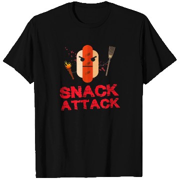 Discover Funny Hot Dog Snack Attack Food Snacks T Shirts