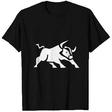 Discover Charging Bull Icon White T Shirts