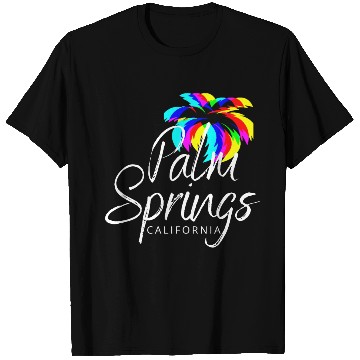 Discover Palm Springs Neon Tree (White) T Shirts
