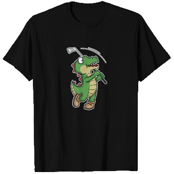Discover Tyrannosaurus-Rex Crocodile plays Golf T Shirts
