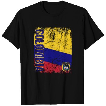 Discover Colombia Flag Big Vintage Retro Flag Gift T Shirts