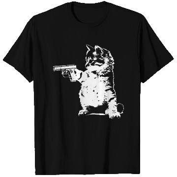Discover Gun Kitty Funny Cat T Shirts