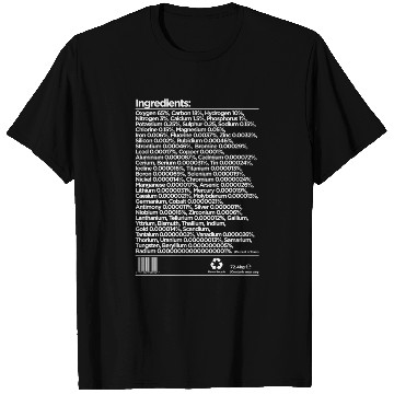 Discover Human Ingredients Science Funny T Shirts