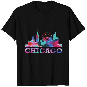 Discover Chicago Skyline Impression US Souvenir Gift Idea T Shirts
