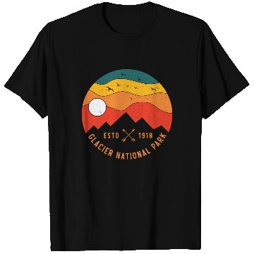 Discover Retro Glacier National Park Montana Souvenir 80s T Shirts