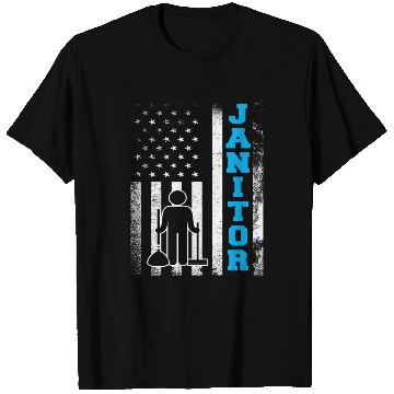 Discover Janitor School Custodian Cleaner Janitors US Flag T Shirts