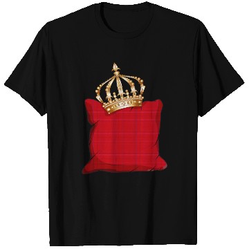 Discover red royal checked pillow with golden crown T Shirts