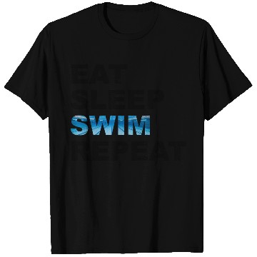 Discover Eat sleep swim repeat with a swimming pool T Shirts