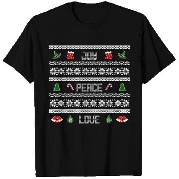 Discover 65 MCMLXV JOY PEACE LOVE CHRISTMAS SWEATER DESIGN T Shirts