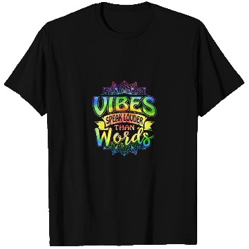 Discover Retro Vibes Speak Louder Than Words Yoga Mandala R T Shirts