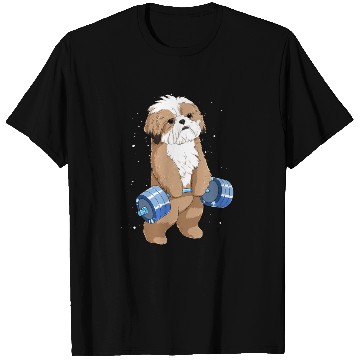 Discover Funny Weight Lifting Fitness Gym Shih Tzu Dog T Shirts