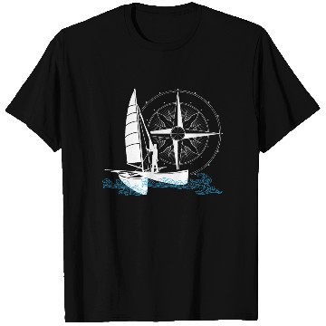 Discover Catamaran Sailing Double Hull Boat Two Hull Boat T Shirts
