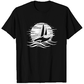 Discover Catamaran Ship Double Hull Boat Two Hull Boat T Shirts