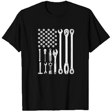 Discover us flag mechanic T Shirts