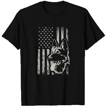 Discover Patriotic German Shepherd AMERICAN FLAG Dog Lover T Shirts