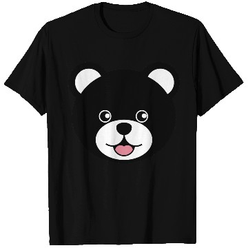 Discover Cute Black Teddy Bear Face T Shirts