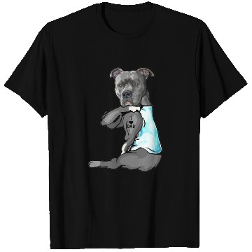 Discover Cute Pitbull I Love Dad Dog Lovers Fathers Day T Shirts