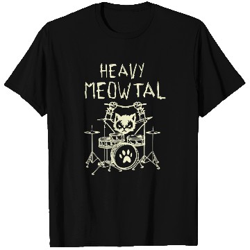 Discover Heavy Meowtal Cat Metal Music Gift Idea T Shirts