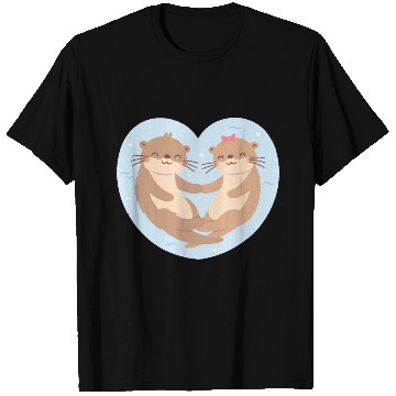 Discover Otter Couple In Love Blue Heart T Shirts
