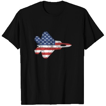 Discover F-22 Raptor Fighter Jet Airplane American Flag F22 T Shirts
