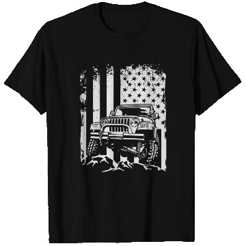 Discover American US Flag Jeep adventure lifestyle T Shirts