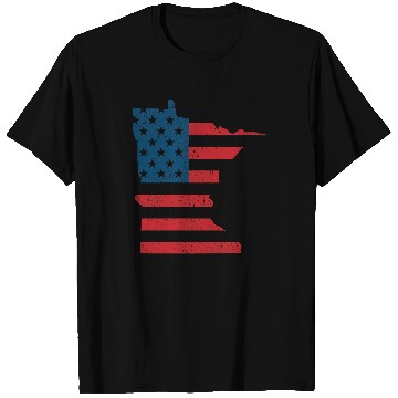 Discover Minnesota Vintage American Flag USA Patriotic T Shirts