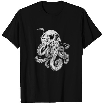 Discover Octopus Skull Monster Kraken Cthulhu Skull for Men T Shirts