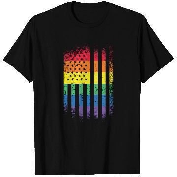 Discover Rainbow US Flag Rainbow Flag Patriotism T Shirts